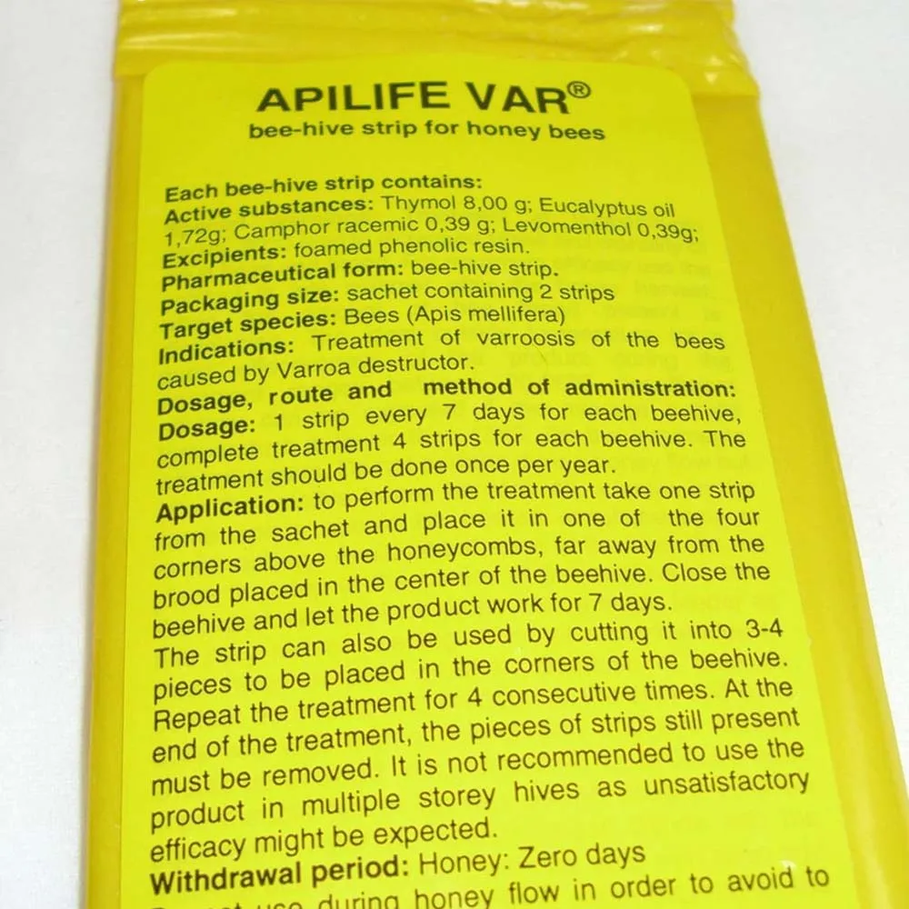 ApiLife VAR Strisce Anti Varroa 2 Pezzi al Timolo