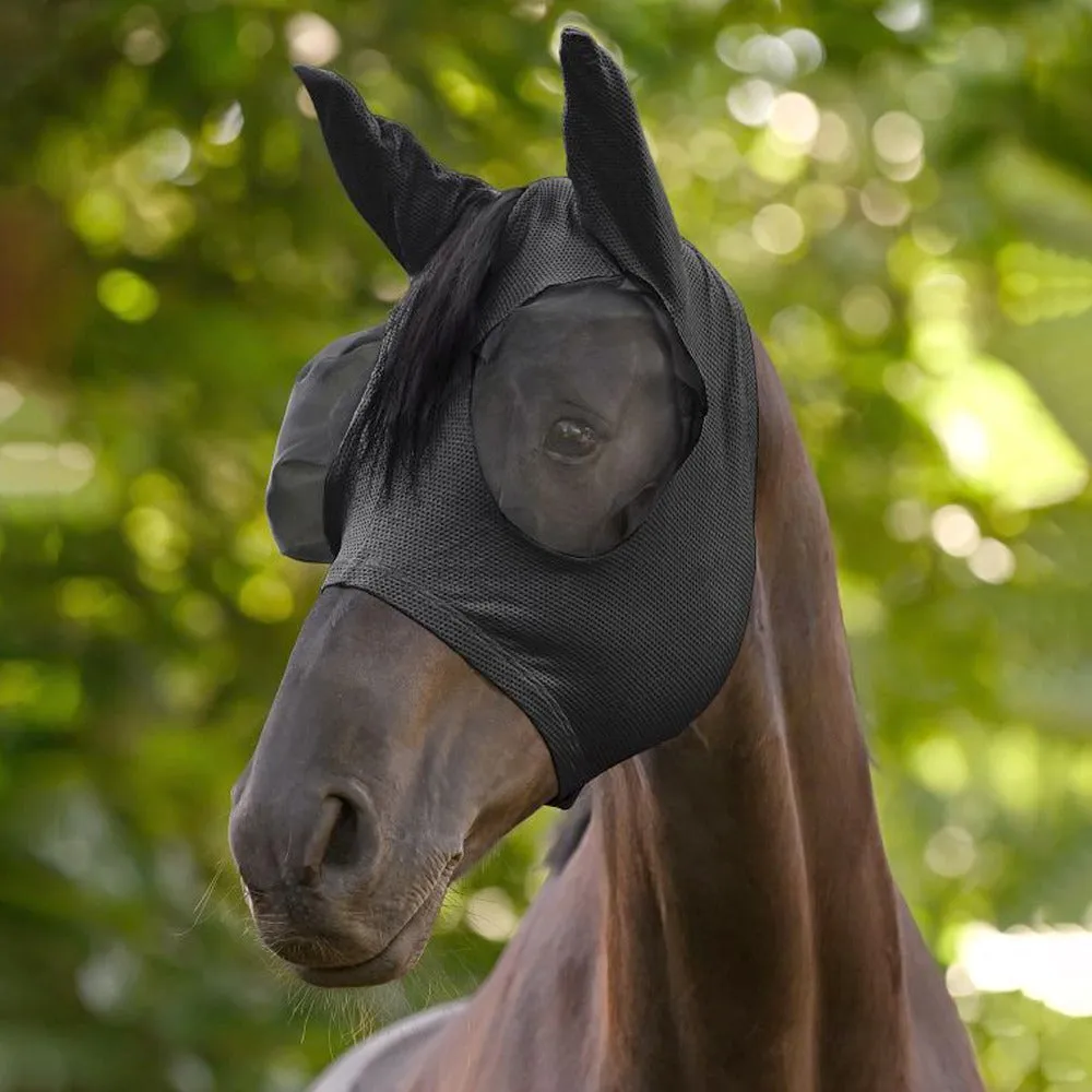 Beikircher Puck Breath maschera antimosche cavallo nera Full