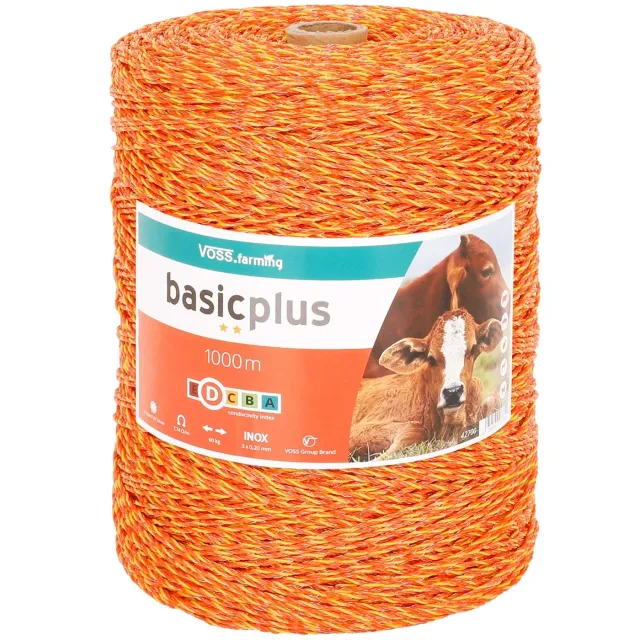 VOSS.farming filo recinto elettrico 1000m arancione inox