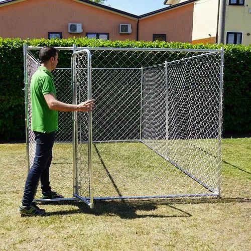 Il Verde Mondo Recinto Cani Esterno 3,96x2,28 m in Acciaio
