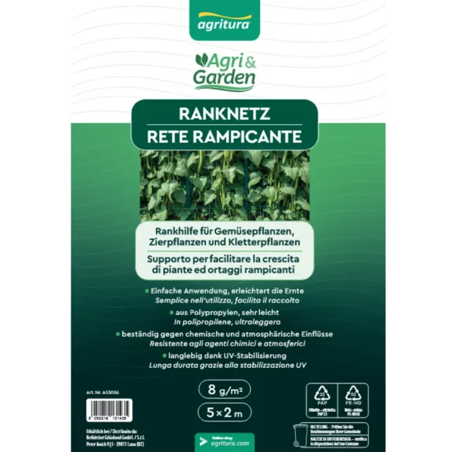 Agritura Rete rampicanti orto 25x1,5 m 8 g/mq