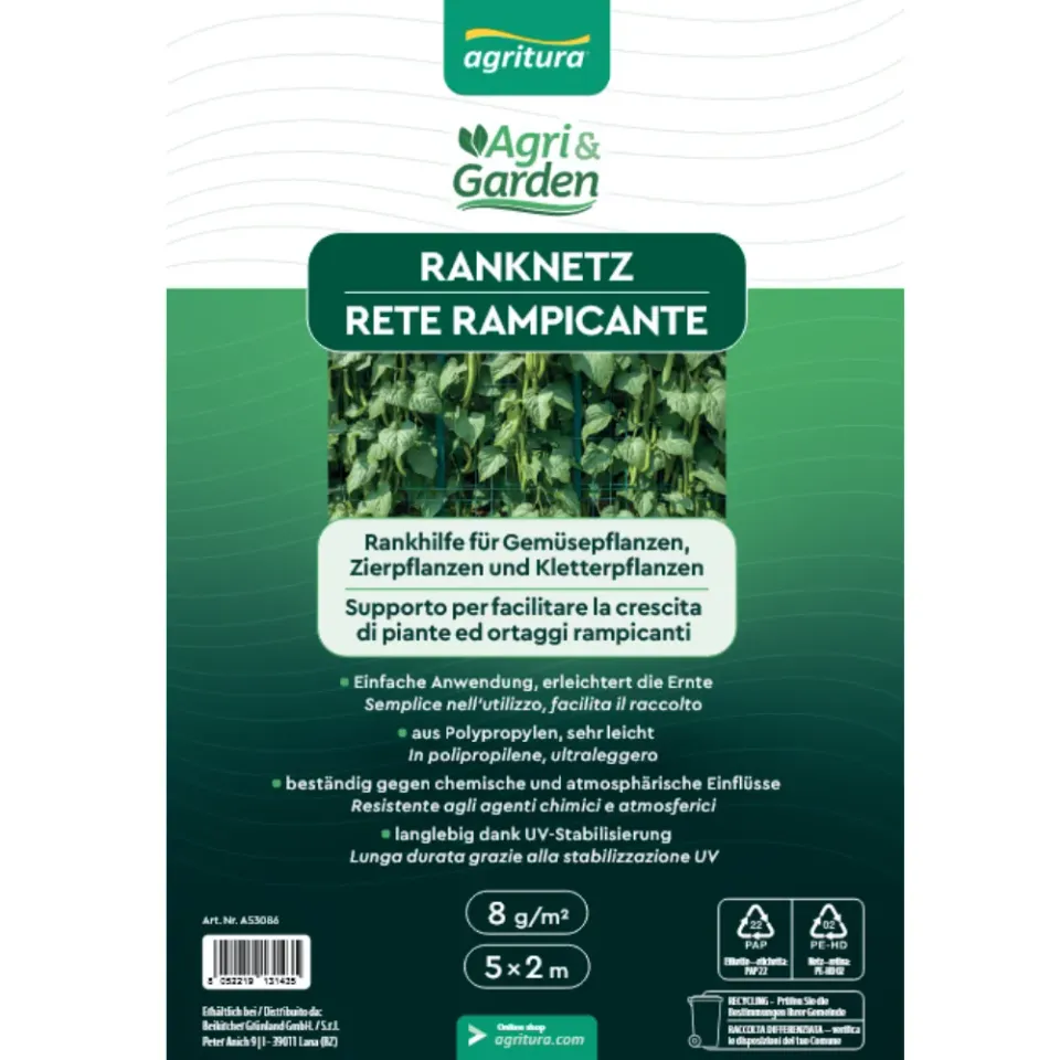 Agritura Rete rampicanti orto 25x1,5 m 8 g/mq