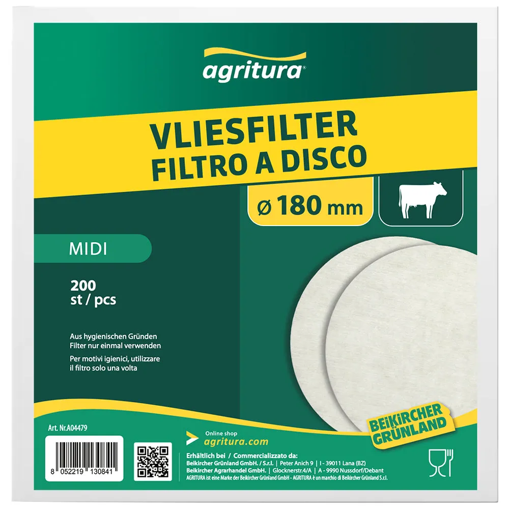 Agritura Vlies filtri latte 200 mm 200 pezzi monouso