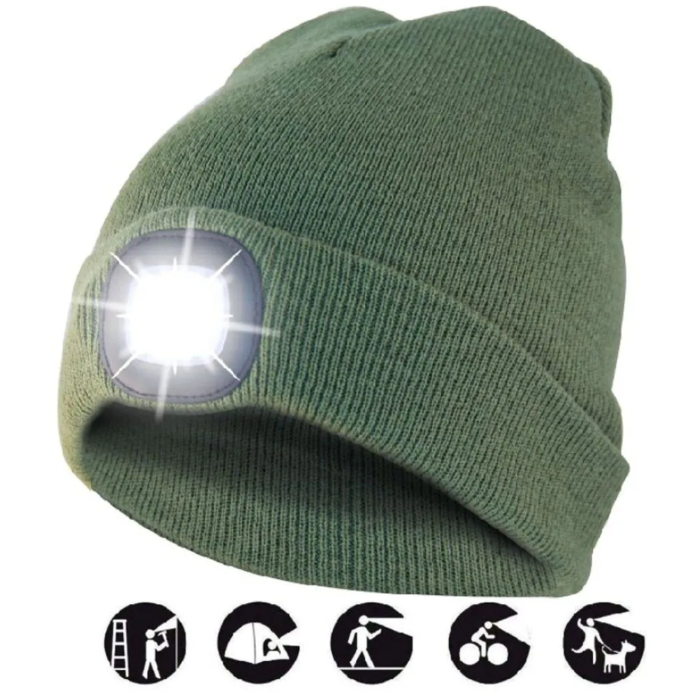 Berretto bambini con luce LED ricaricabile antracite caldo