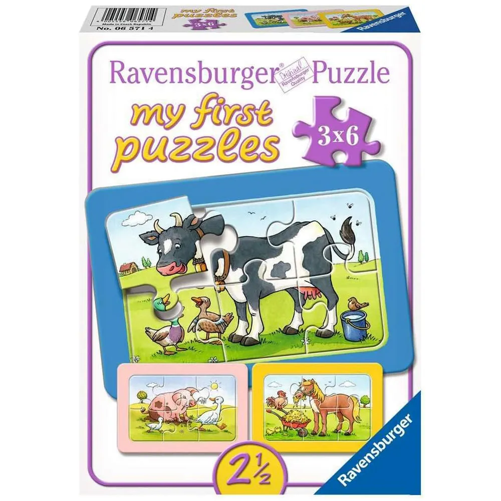 Ravensburger 3x6 puzzle bambini fattoria cantiere