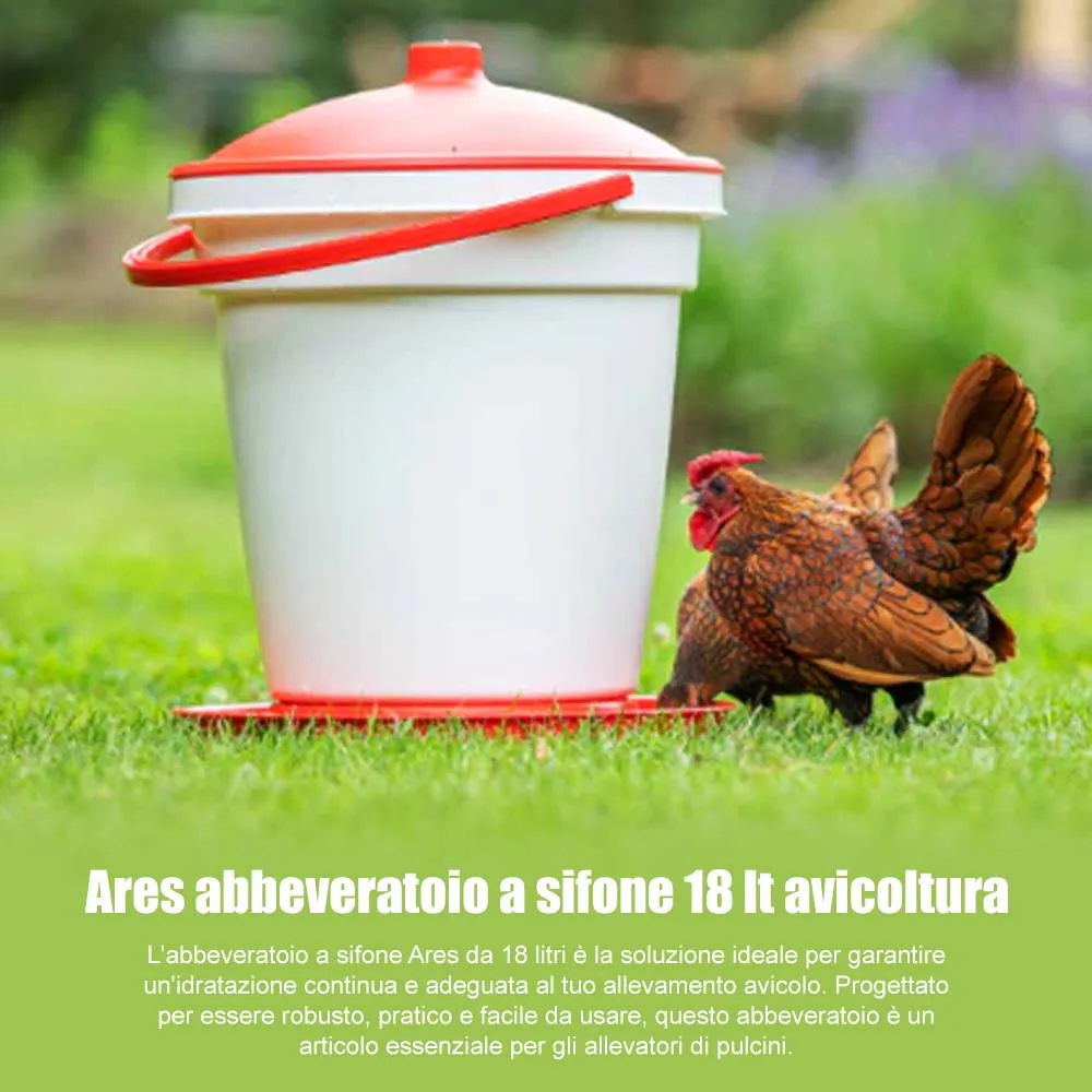 Beikircher Grünland Ares abbeveratoio polli sifone 18 L plastica