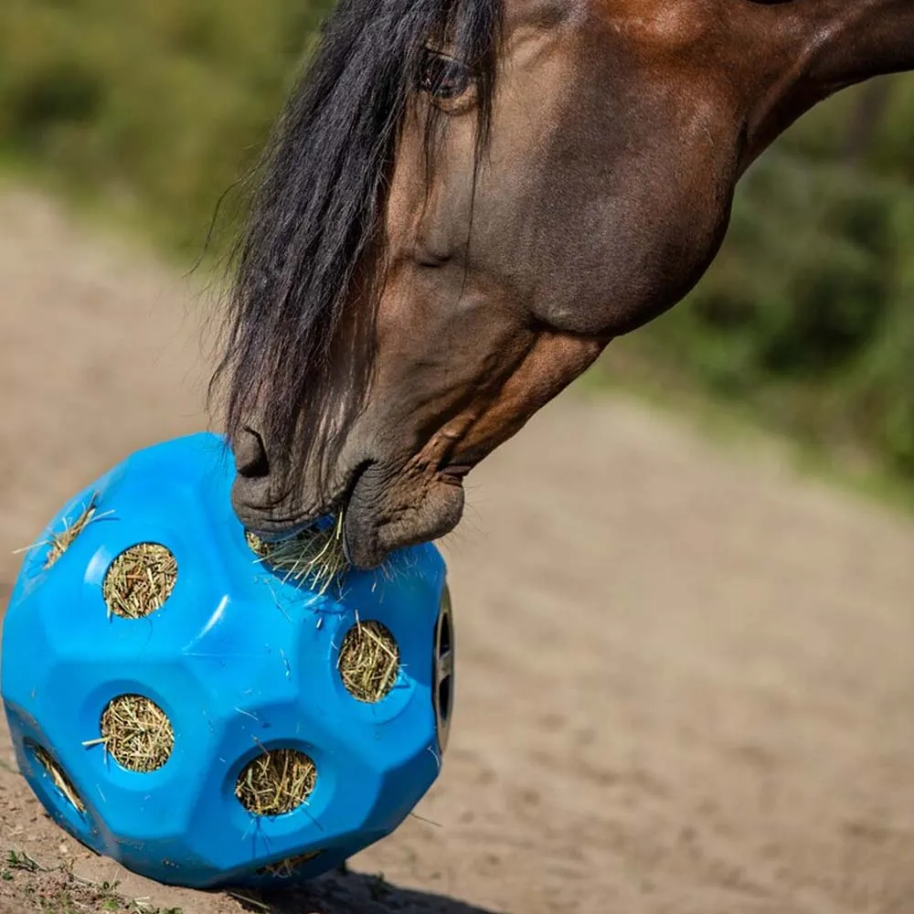 Palla fieno cavalli e vitelli 40 cm blu fori 60 mm