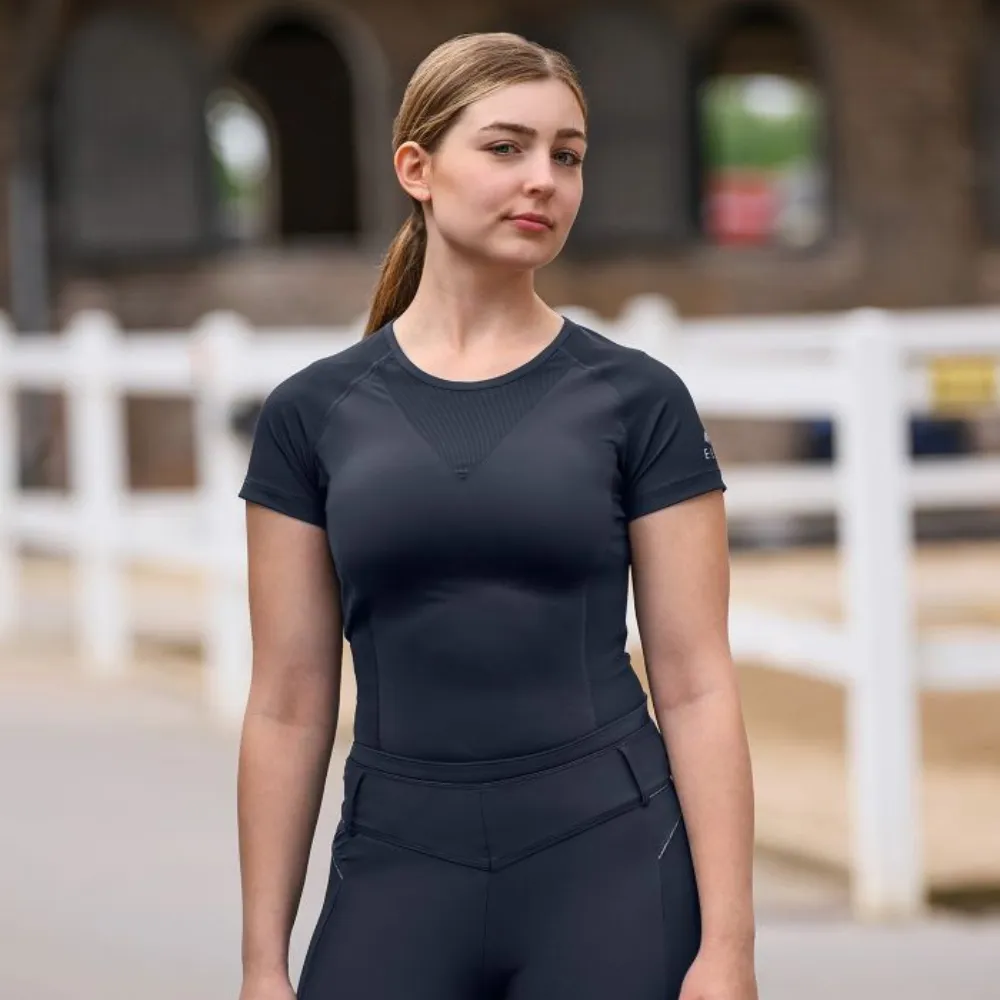 Springfield maglia equitazione donna nera elasticizzata