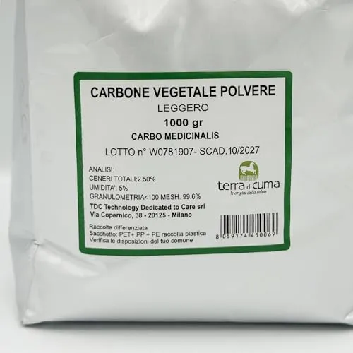 Terra di Cuma Carbone vegetale integratore 1 kg digestivo