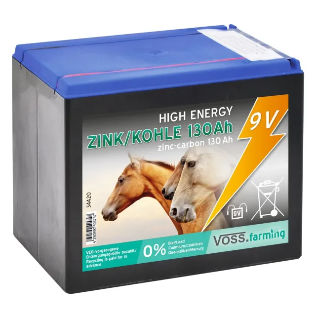 VOSS.farming batteria 9V zinco-carbonio 130Ah recinto
