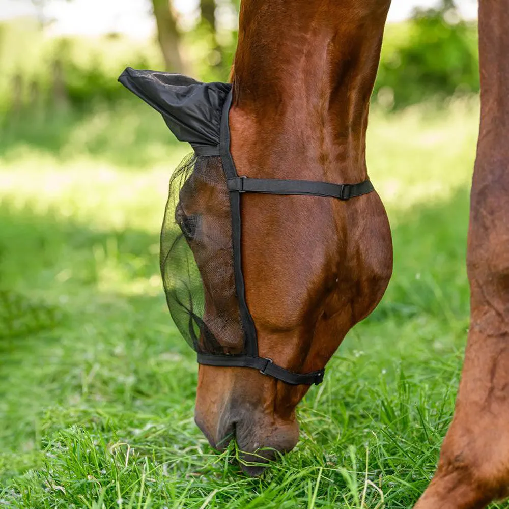 Basic Maschera Antimosche Cavallo con Orecchie Nera