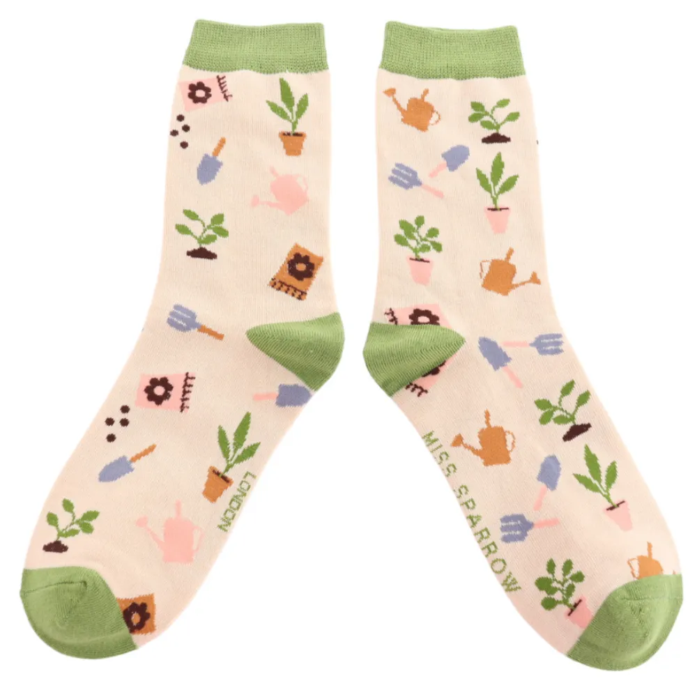 Miss Sparrow Garden calze bamboo donna fantasia