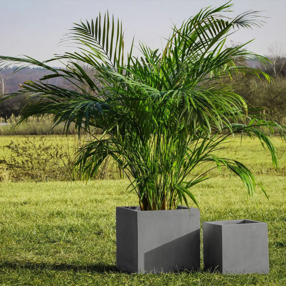 Cubo vaso grigio plastica 30x30x31cm balcone