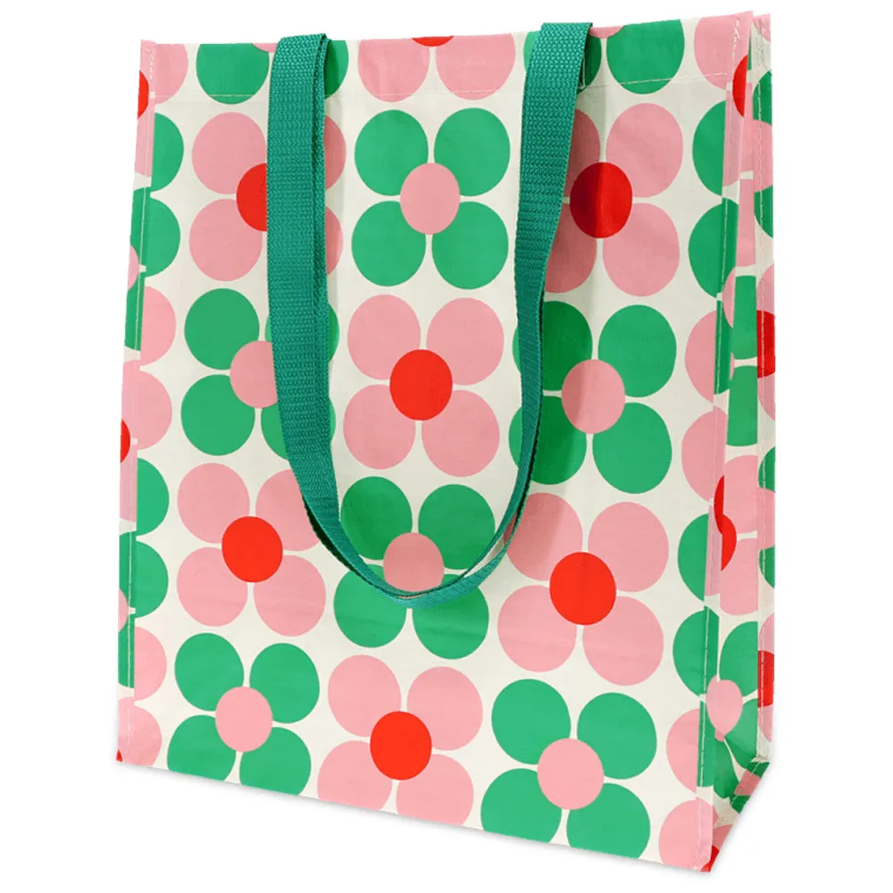 Rex London borsa shopping riutilizzabile fiori blu verdi