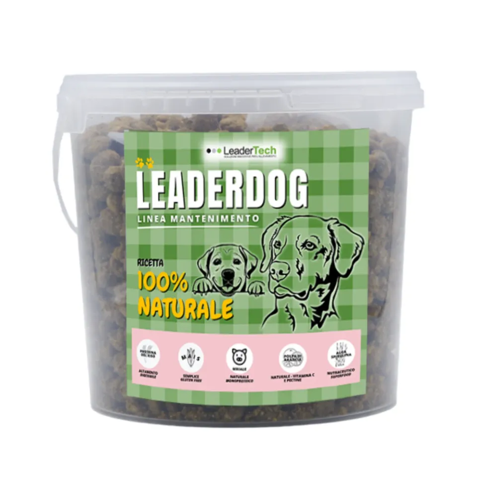 Leadertech Leaderdog Mantenimento crocchette cane 1 kg al maiale