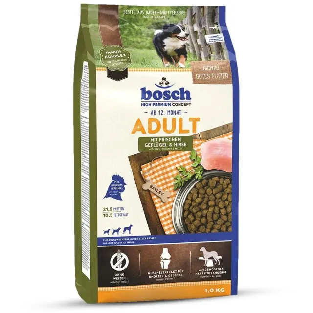 Bosch Adult Pollo e Miglio Crocchette Cane 1 kg Senza Frumento