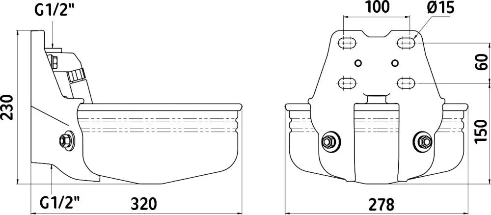Beikircher Grünland E21 abbeveratoio valvola a tubo inox 5 L