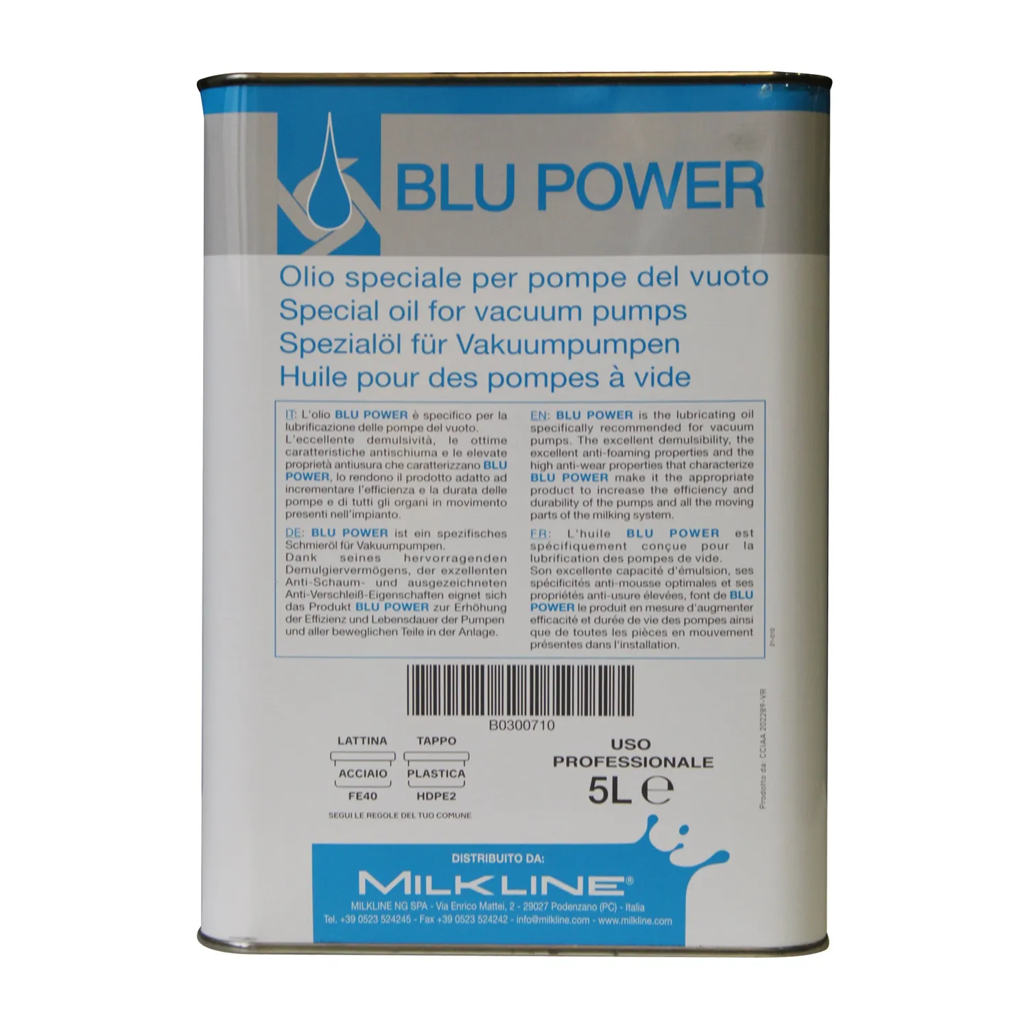 Blue Power Olio per Mungitrice Pompe 1 L Minerale