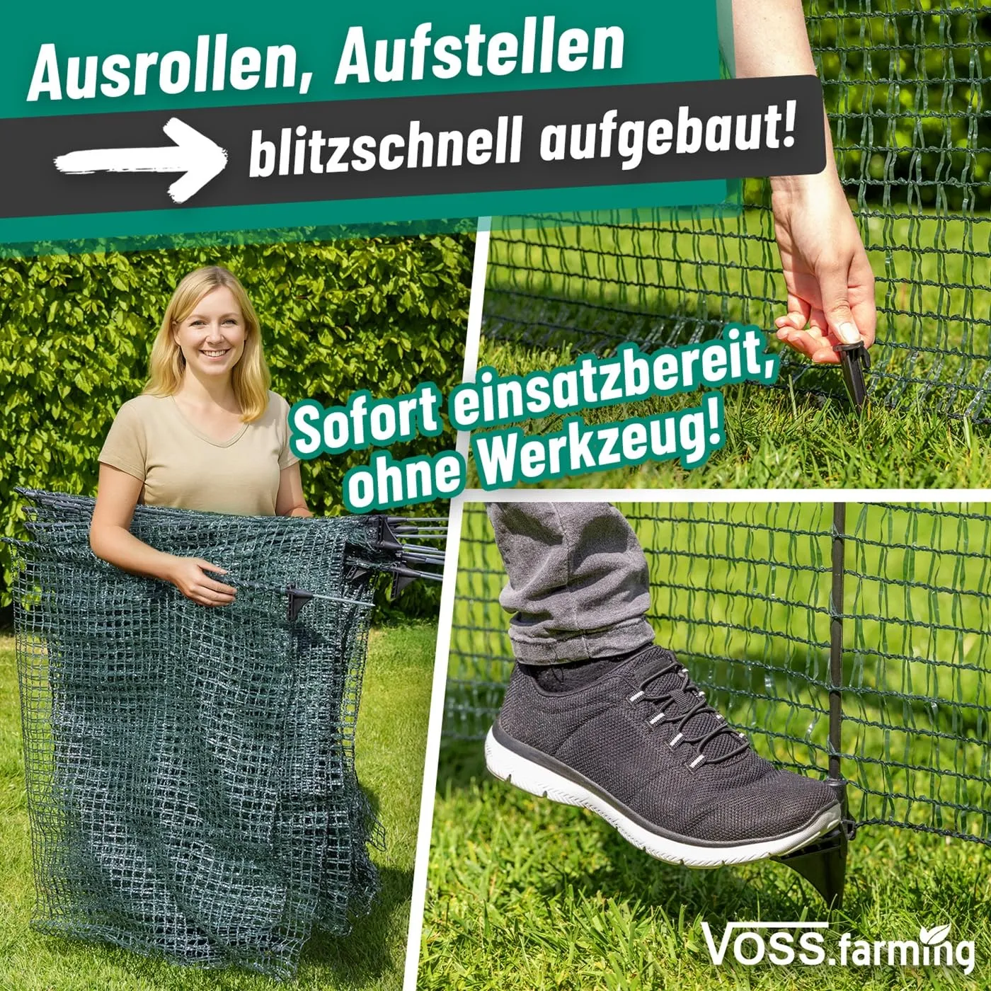 VOSS.farming Classic Rete Perimetrale Verde 20 m x 80 cm