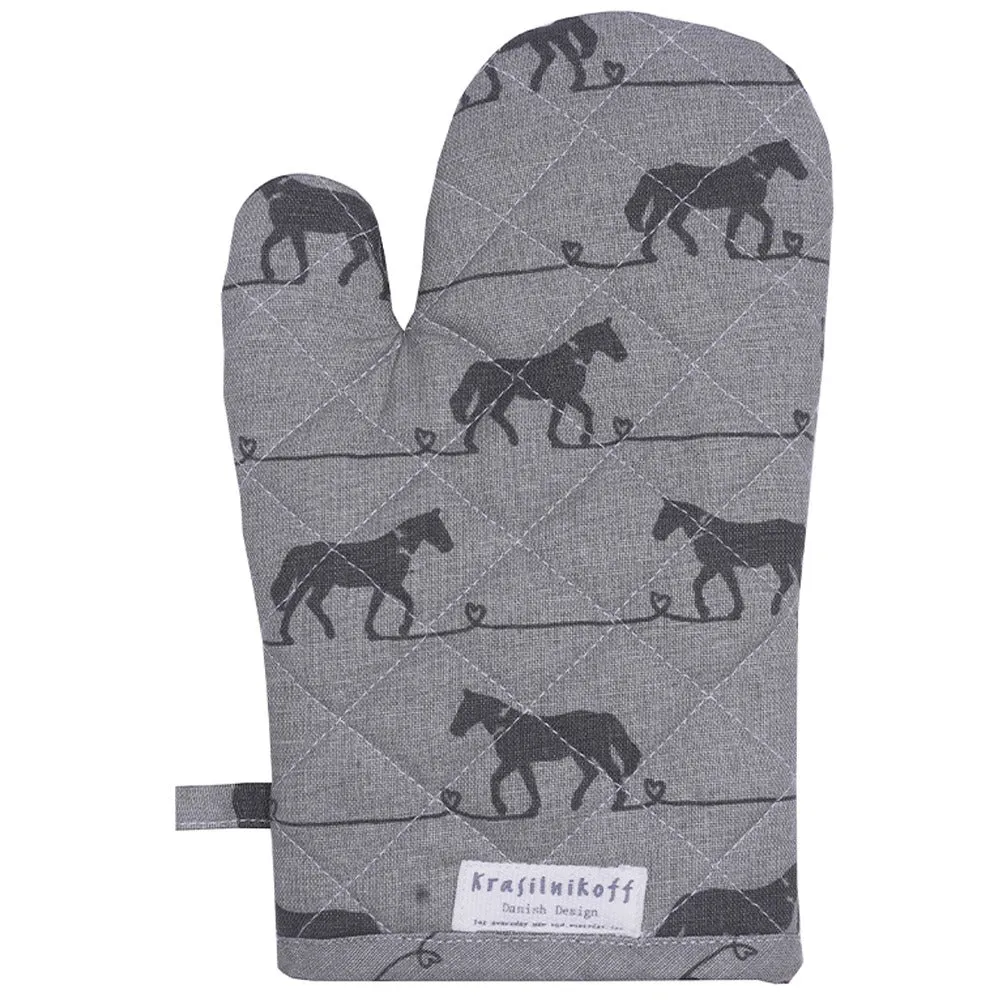 Beikircher Grünland guanto da forno cotone gatto grigio termico