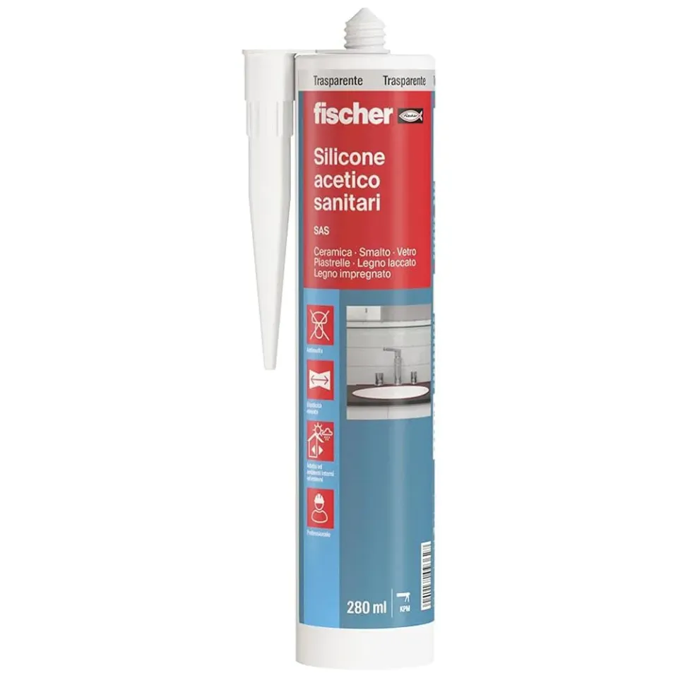 Fischer sigillante silicone trasparente 280 ml giunti sanitari