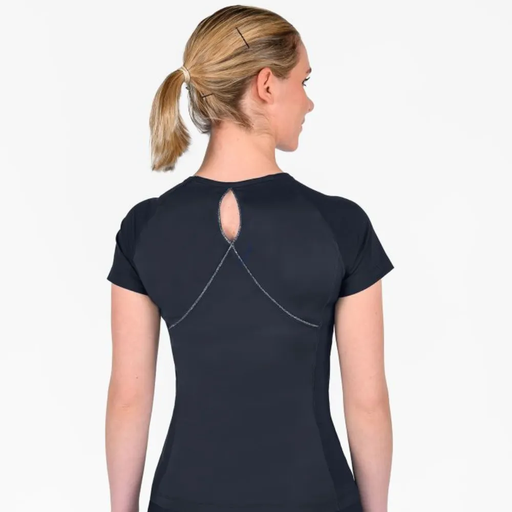 Springfield maglia equitazione donna nera elasticizzata