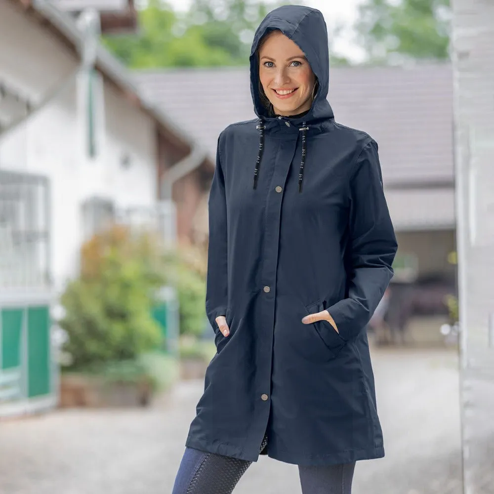 Emilia cerata equitazione blu navy impermeabile XS