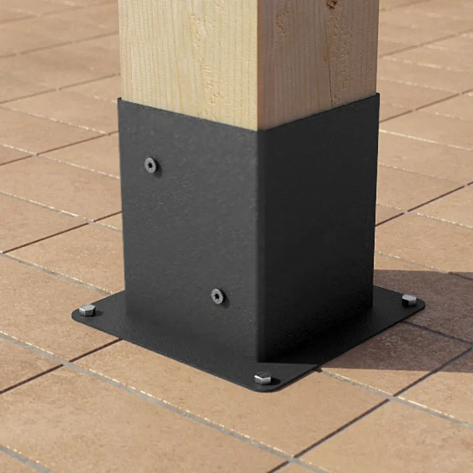Beikircher base per pali con manicotto acciaio zincato