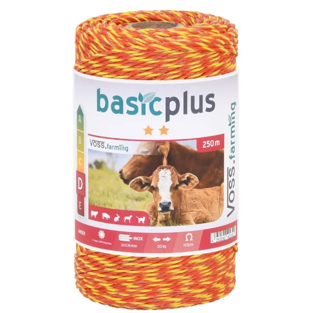 VOSS.farming filo recinto elettrico 250m arancione inox