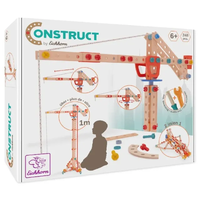 EH Construct Crane gru giocattolo legno 3+ anni