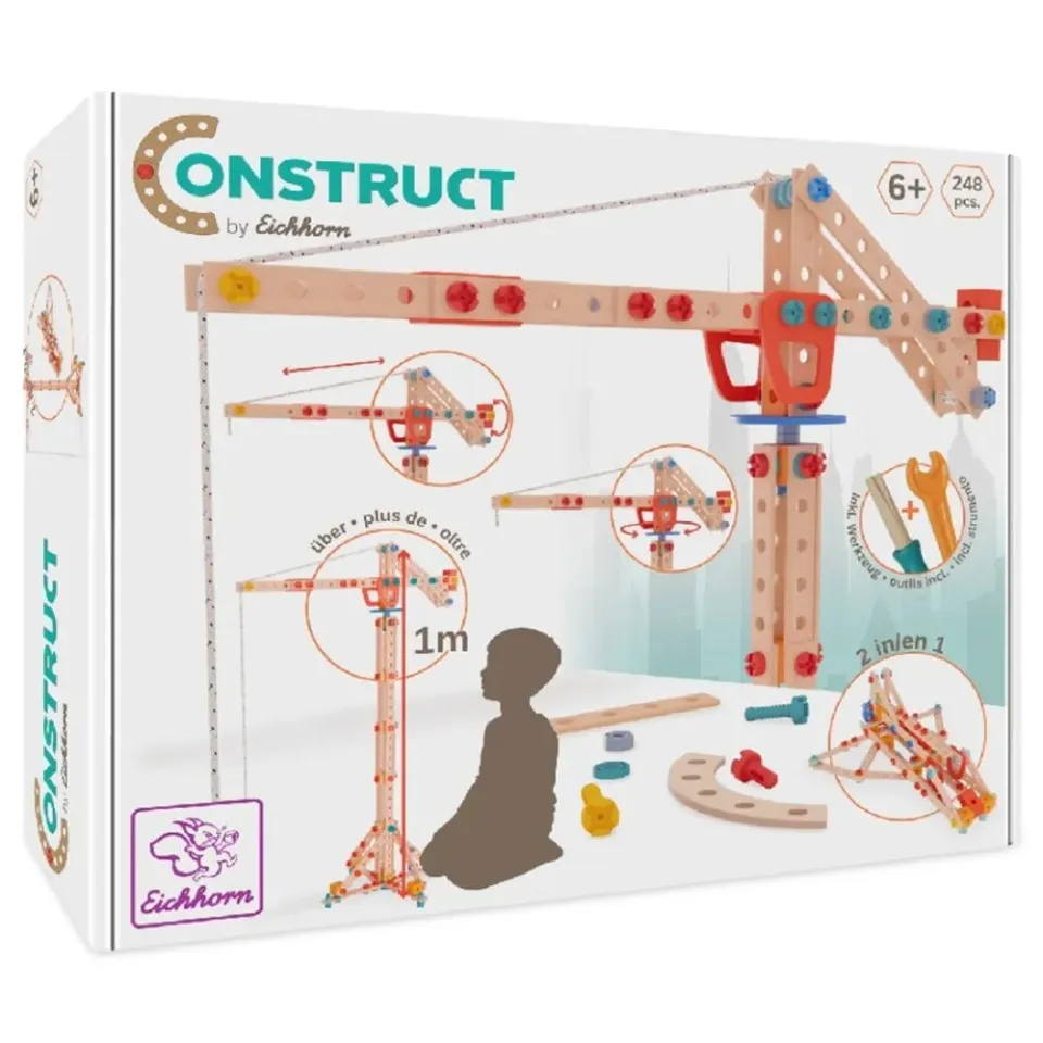 EH Construct Crane gru giocattolo legno 3+ anni