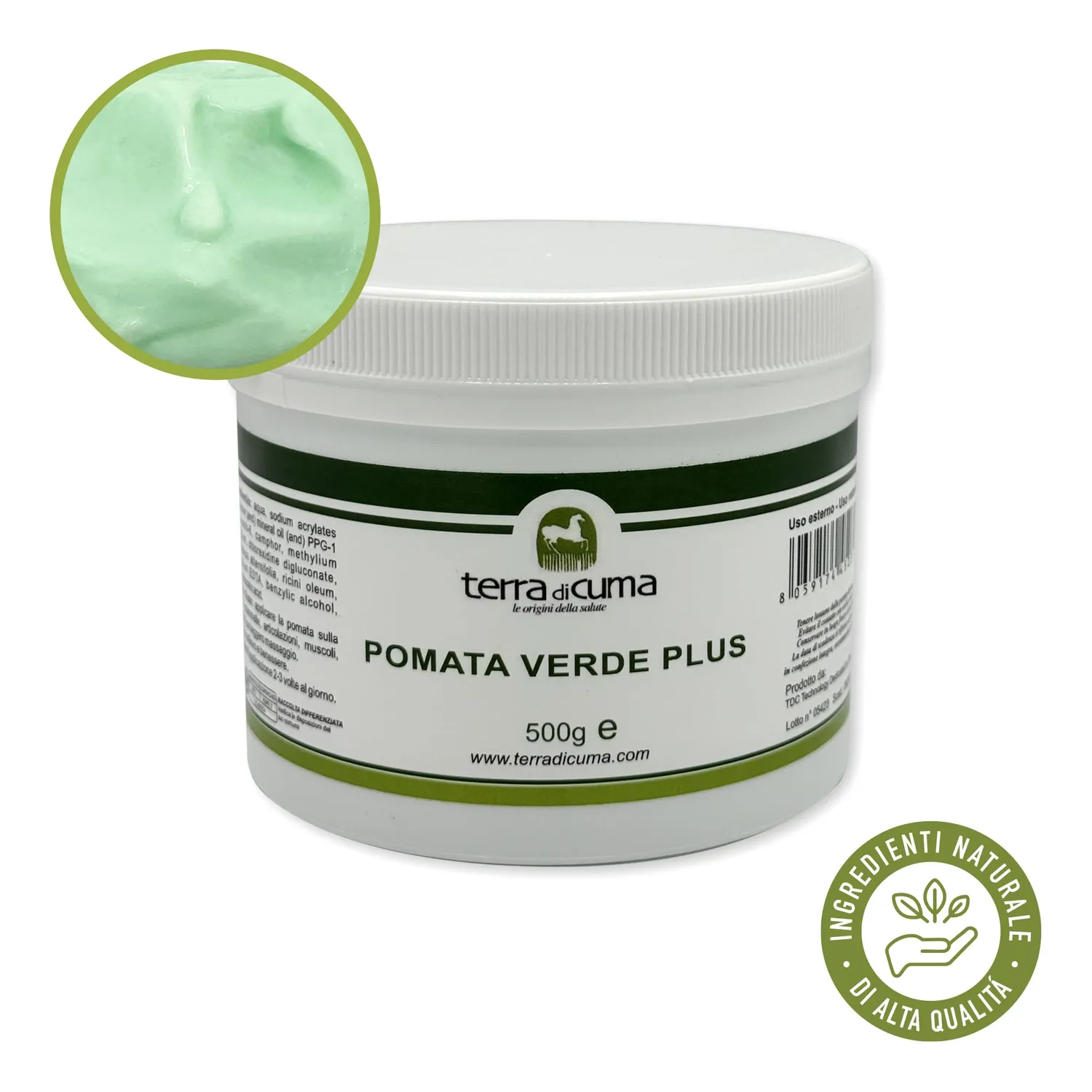 Terra di Cuma Pomata Verde Plus unguento 500 g lenitiva