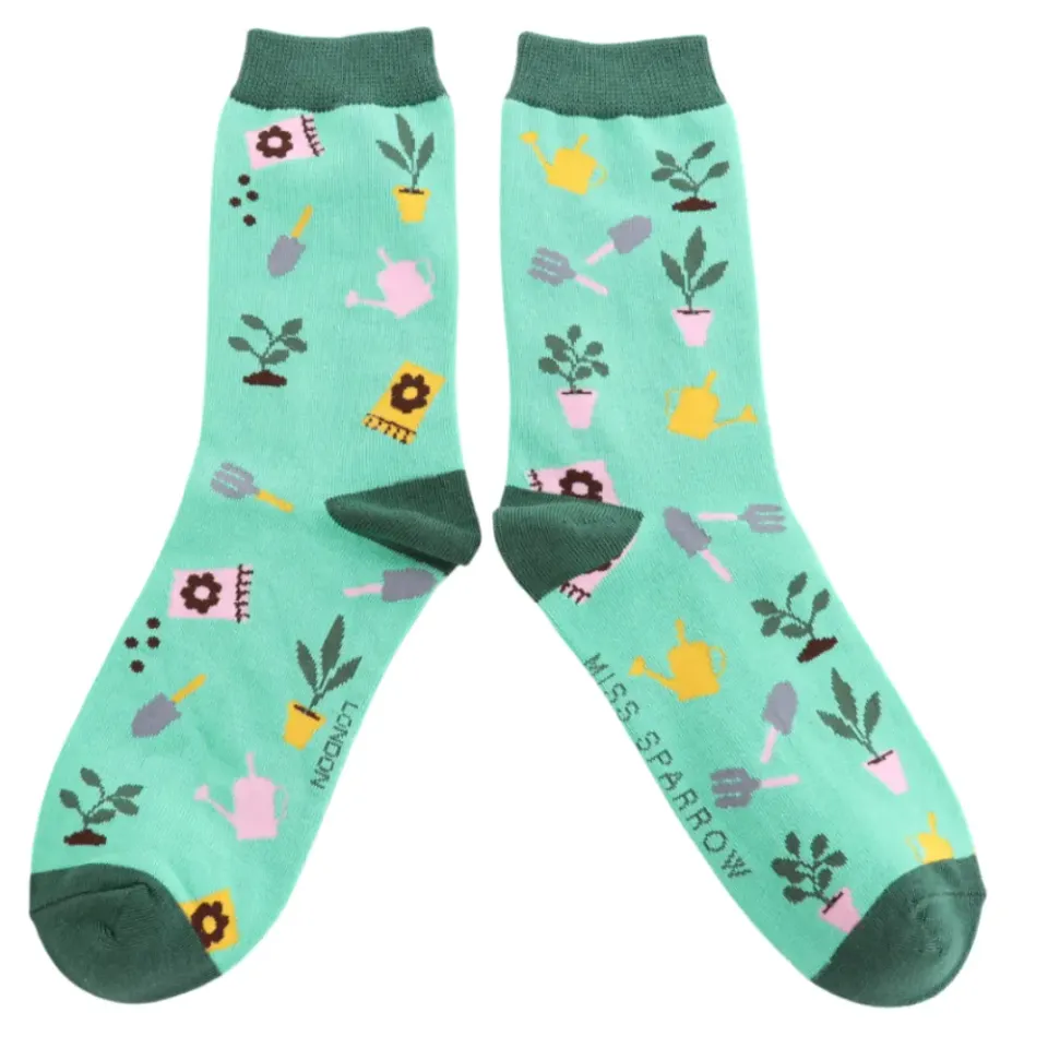 Miss Sparrow Garden calze bamboo donna fantasia