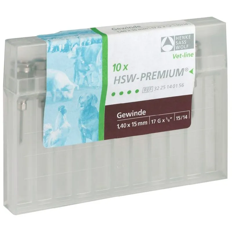HSW Premium aghi filettati veterinari 1,0x20mm 10 pezzi