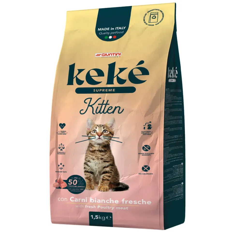 Keké Supreme Kitten crocchette gattino pollo 1,5 kg