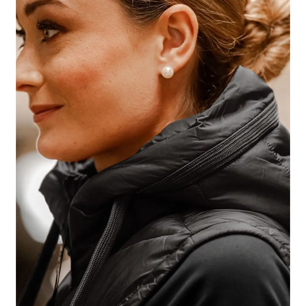 Beikircher Ostende gilet donna trapuntato lungo nero antivento