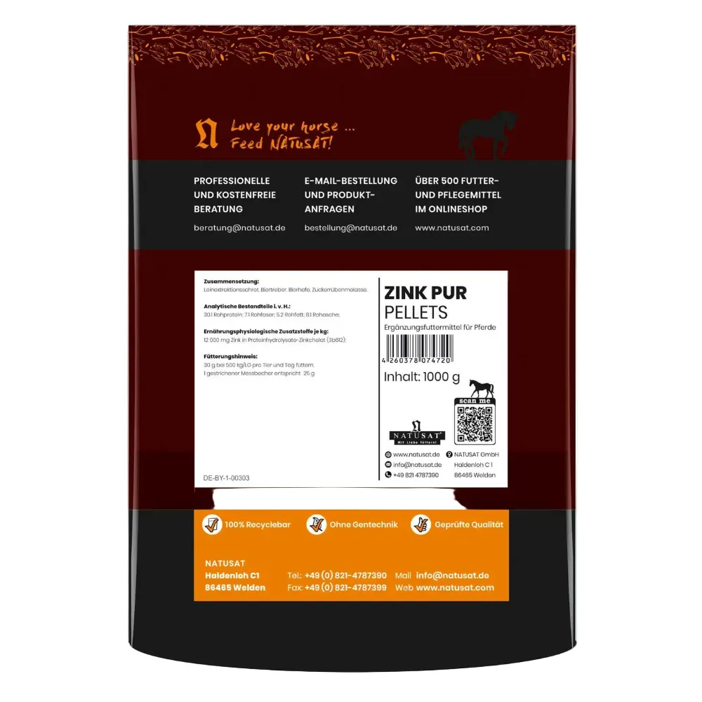 Natusat Zink Pur pellet zinco cavalli