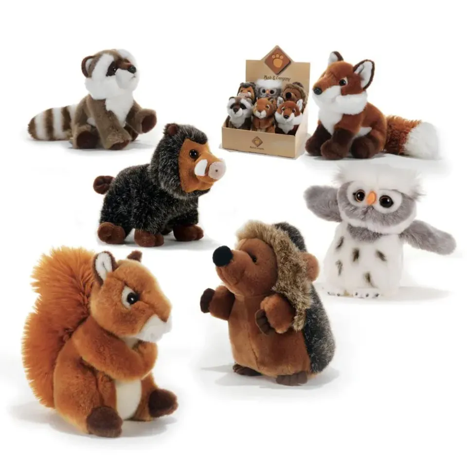 Set 6 peluche animali bosco fattoria bambini 12 mesi