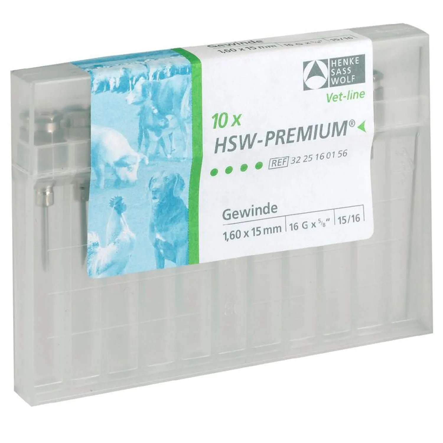 HSW Premium aghi filettati veterinari 1,0x20mm 10 pezzi