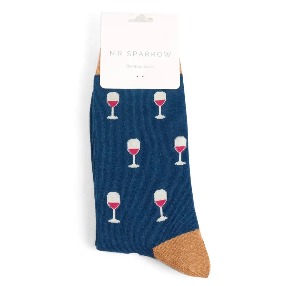 Miss Sparrow Wine Glass calzini uomo bamboo calice vino