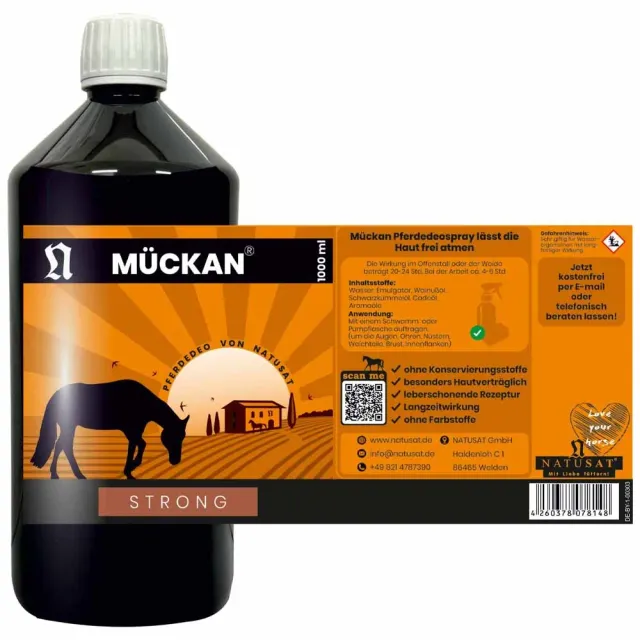 Natusat Mückan Strong spray antimosche cavalli 1 l naturale
