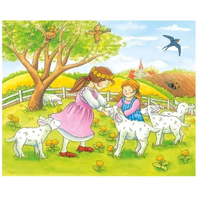 Goki Farm 4 Stagioni puzzle cubi legno 12 pezzi