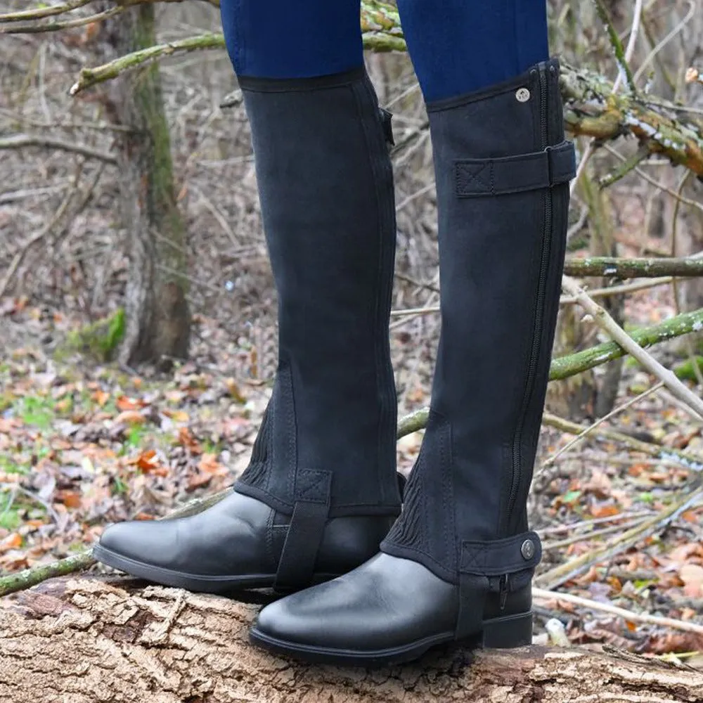 Beikircher Mini chaps Daily Use ghette equitazione elastiche nere