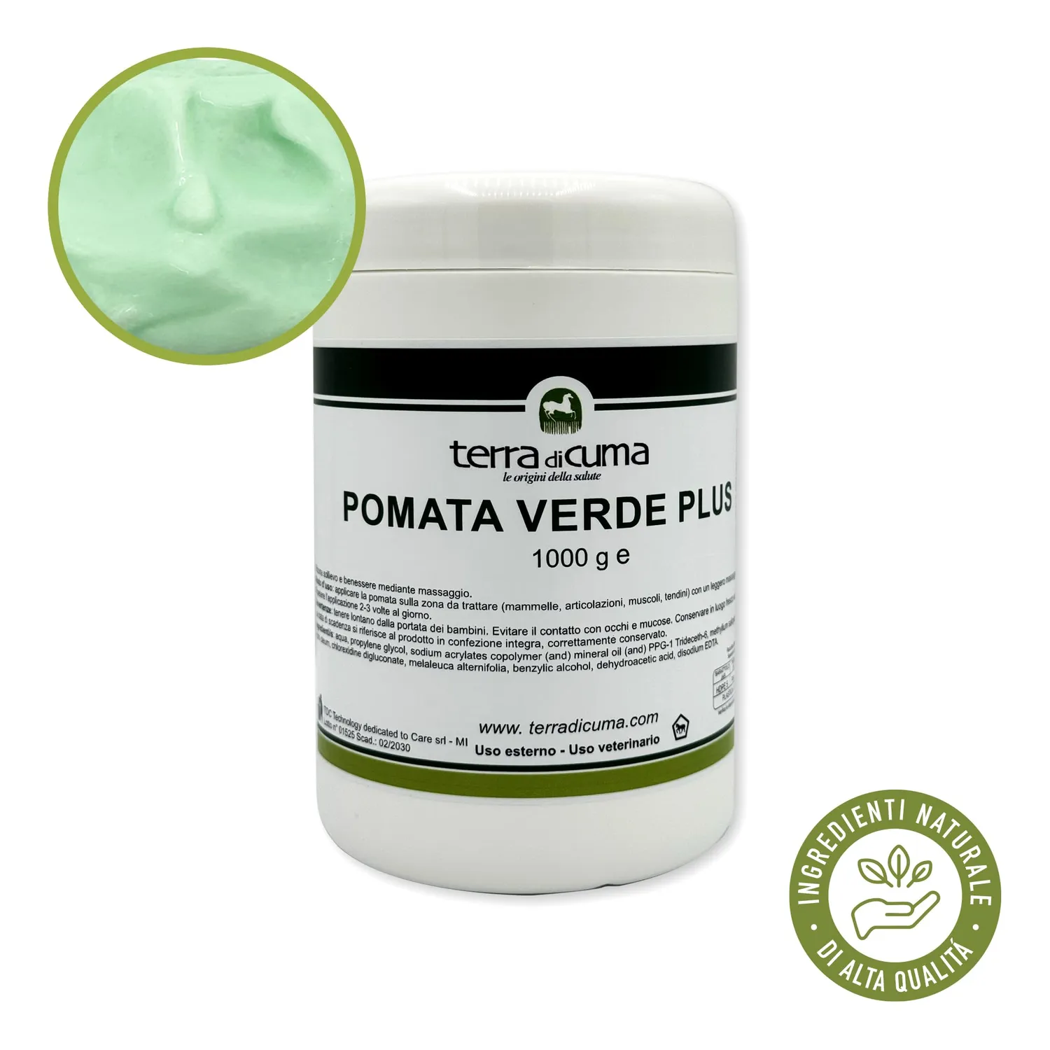 Terra di Cuma Pomata Verde Plus Cavalli 1 Kg Lenitiva