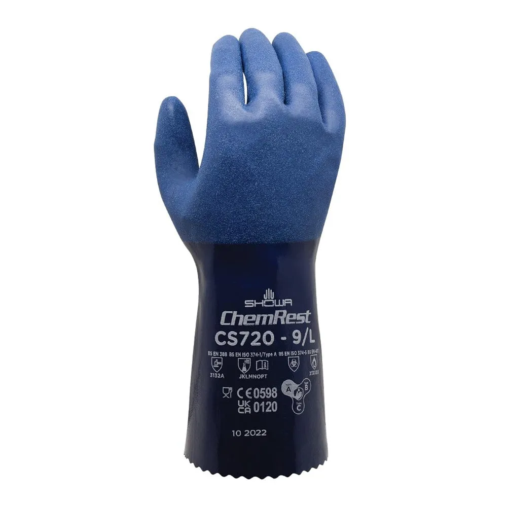 Showa CS720 guanti nitrile blu resistenti agenti chimici