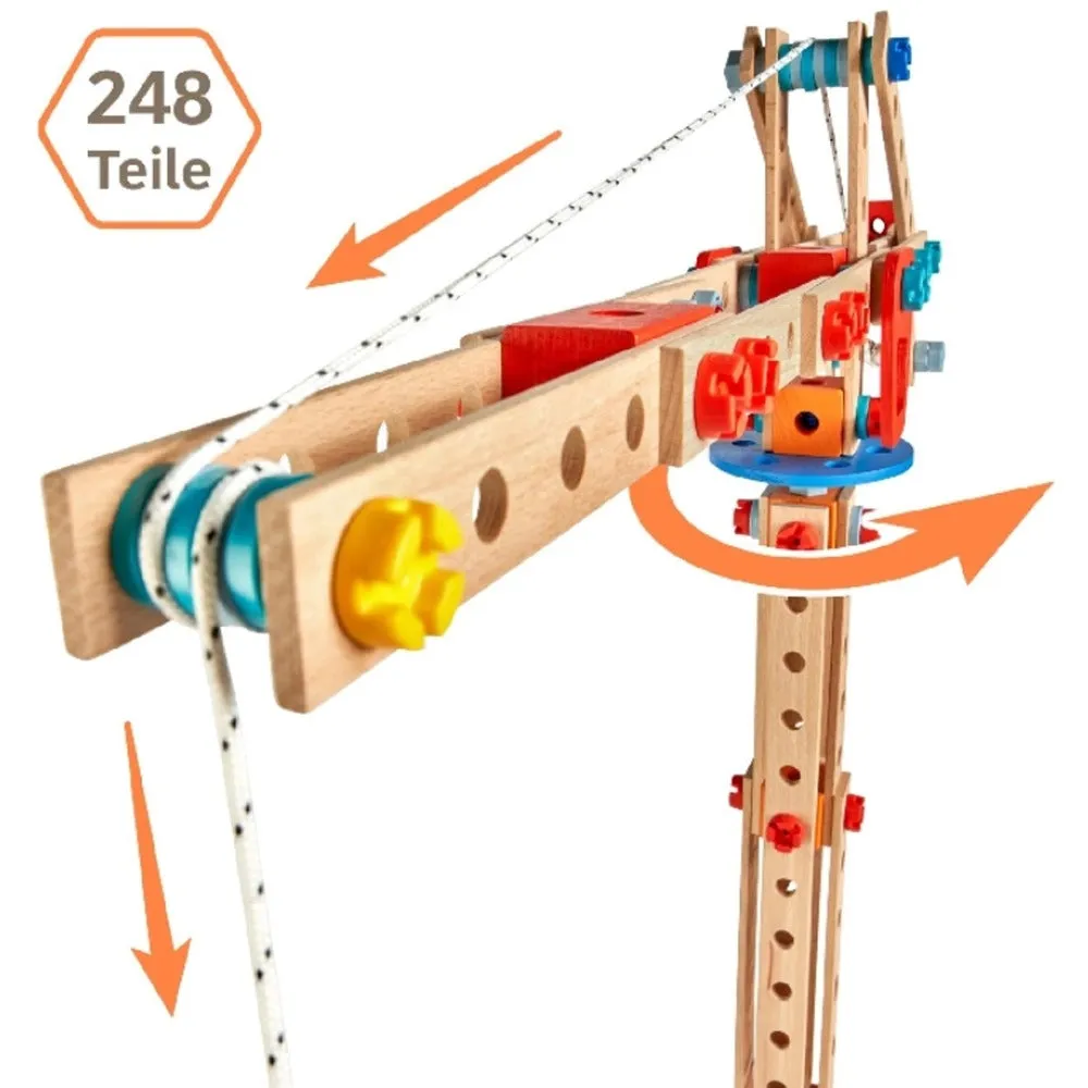 EH Construct Crane gru giocattolo legno 3+ anni