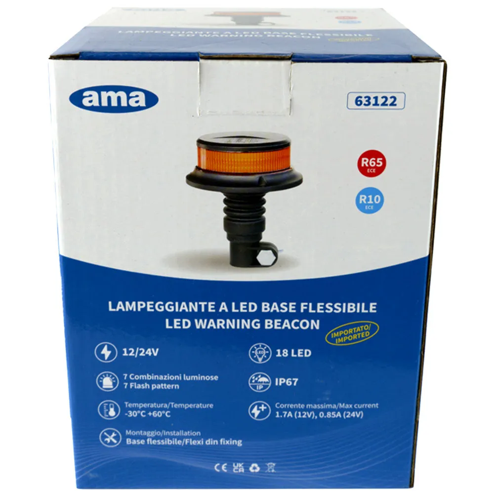 Lampeggiante LED 12-24V Stelo Flessibile 27W
