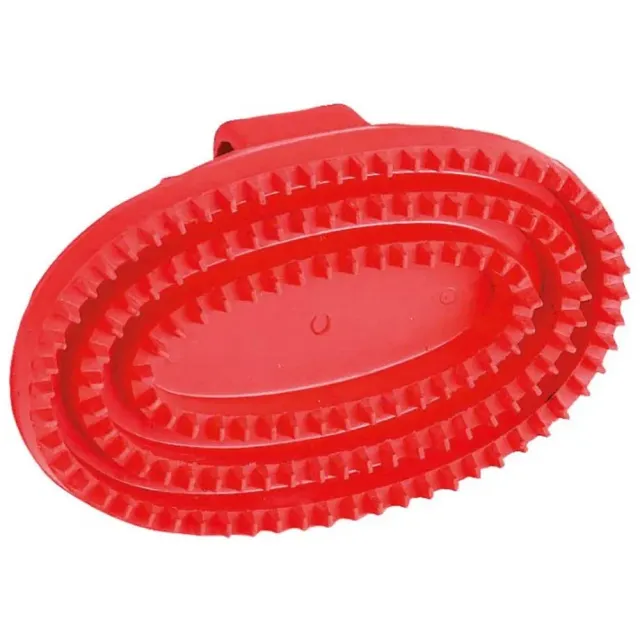Beikircher striglia gomma ovale cavallo rossa 15cm