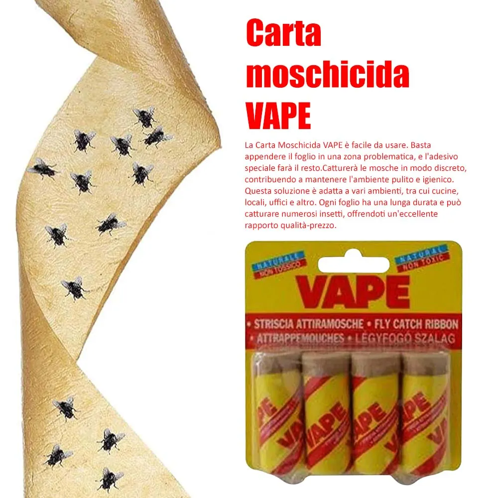 Vape carta moschicida casa 4 pezzi senza insetticida