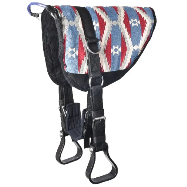 Sottosella bareback shetty blu rosso full con staffe